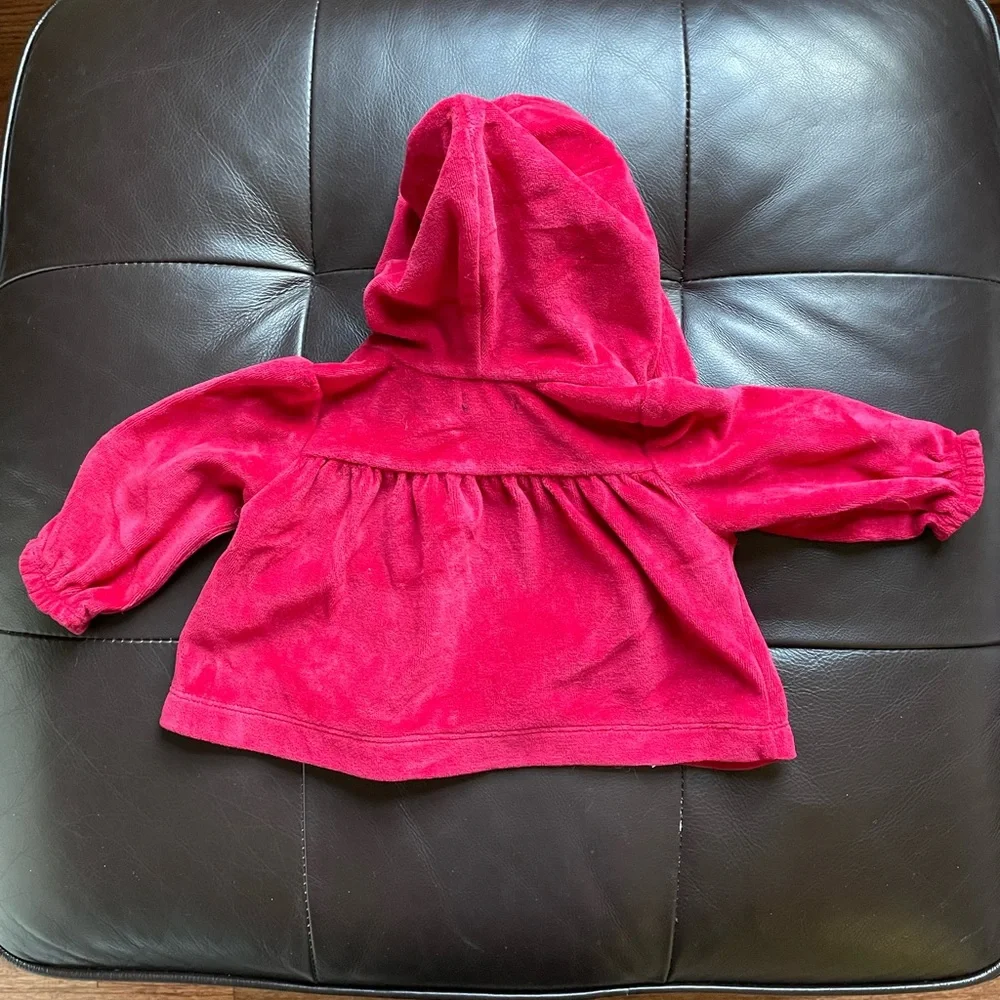 Baby Gap Soft Velour Hoodie with Heart Shapes Pockets